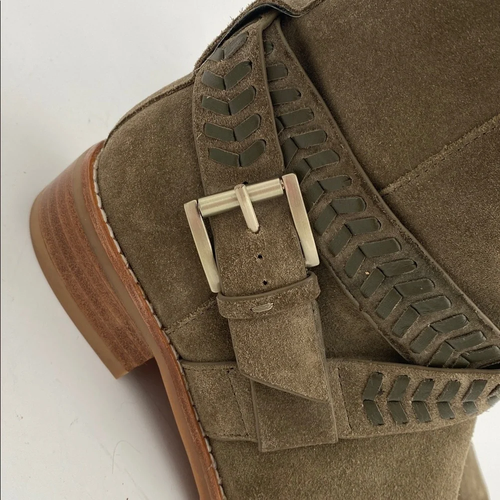 Jack Roger Stylish Olive Ankle Boots Women 5.5M suede office casual festival Y2K
